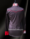 Black with Red Double Collar Ladies Show Shirt