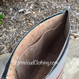 Gray Hand Painted Leather Handbag