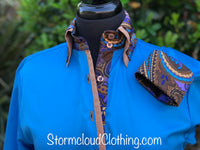 Turquoise Double Collar Ladies Show Shirt