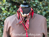 Chocolate with Red Double Collar w Silk Paisley