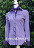 Purple Gingham Check Ladies Western Shirt